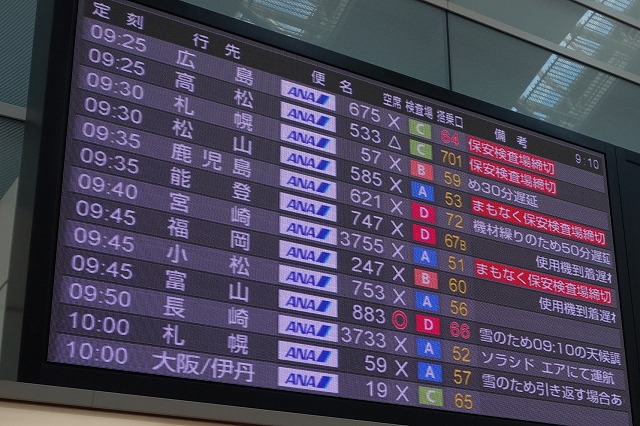 ANA羽田空港全便満席